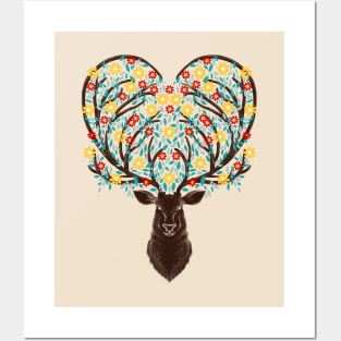 Blooming Deer Posters and Art